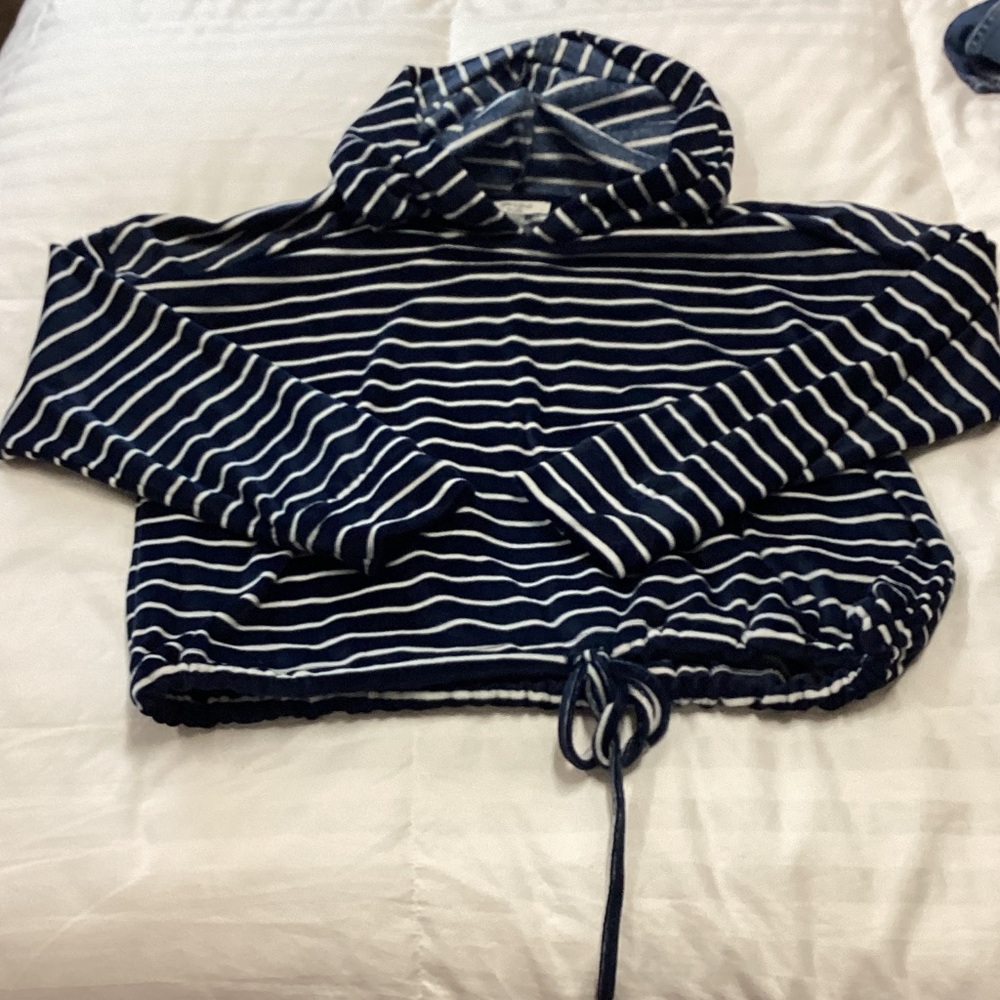 Cable & Gauge Navy and White Striped Top